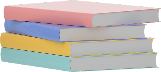 3D Colorful Book Pile Illustration 